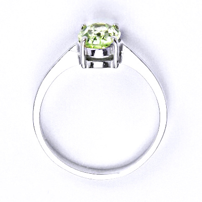 Zlatý prsten, zirkon chryzolit , bílé i žluté zlato - T 1245