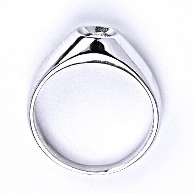 Stříbrný prsten, syntetický akvamarín , zásnubní, T 1418