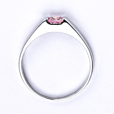 Stříbrný prsten se syntetickým růžovým zirkonem,prsten ze stříbra,T 1442