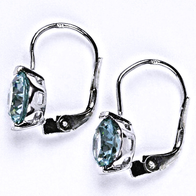 Stříbrné náušnice se syntetickým zirkonem peridot, náušnice ze stříbra, NK 1461