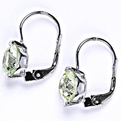 Stříbrné náušnice se syntetickým zirkonem chryzolit, náušnice ze stříbra, NK 1461