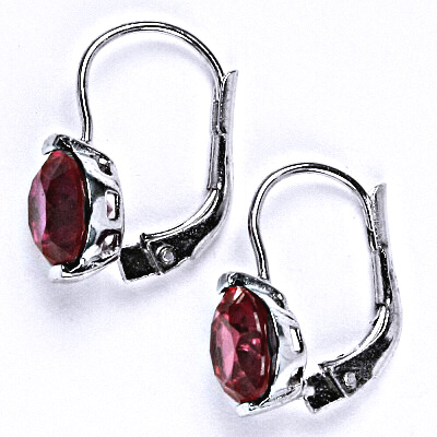 Stříbrné náušnice se syntetickým zirkonem rubín, náušnice ze stříbra, NK 1461