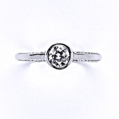 Zlatý prsten , bílé i žluté zlato ,čirý zirkon - T 1443