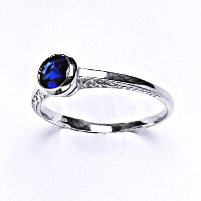 Zlatý prsten , bílé i žluté zlato , zirkon spinel - T 1443