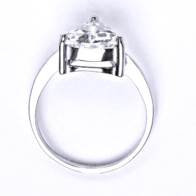 Stříbrný prsten s čirým zirkonem 8x8 mm, T 1281