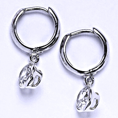 Stříbrné náušnice s čirým zirkonem,kruhy, NK ve 170/1051