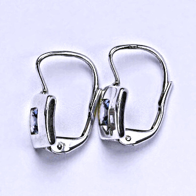 Zlaté náušnice zirkon akvamarin, bílé i žluté zlato - NK 1117