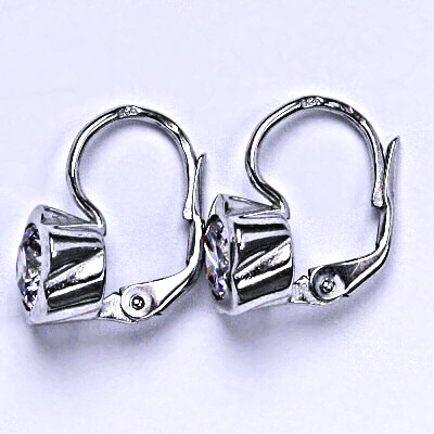 Stříbrné náušnice kytička , zirkon lavender - NK 1271 