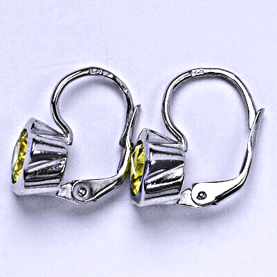 Zlaté náušnice kytička ,bílé i žluté zlato , zirkon yelow - NK 1271 