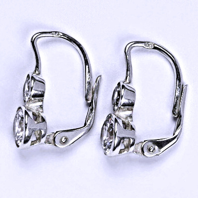 Stříbrné náušnice "sněhuláci" , čiré zirkony - NK 1033