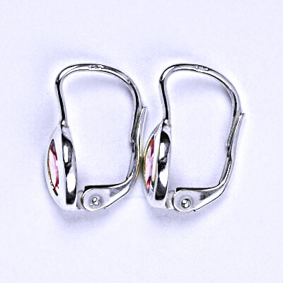 Stříbrné náušnice s růžovým zirkonem, NK 1119 