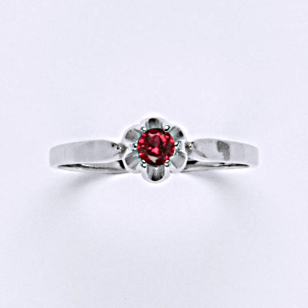 Stříbrný prsten se syntetickým zirkonem rubín T 1368 
