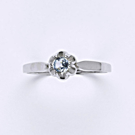 Stříbrný prsten se zirkonem akvamarín T 1368 