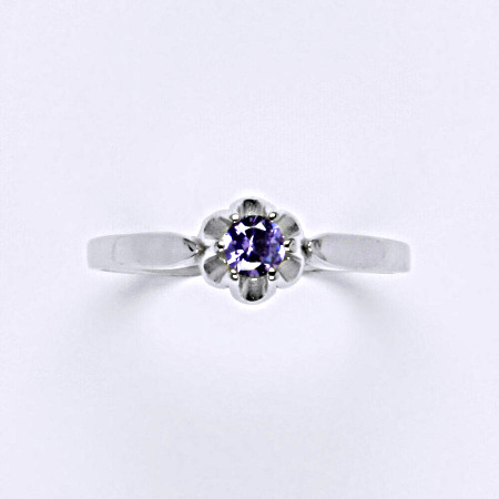 Stříbrný prsten se syntetickým zirkonem ametyst T 1368 