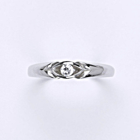 Stříbrný prsten s čirým zirkonem, T 1373
