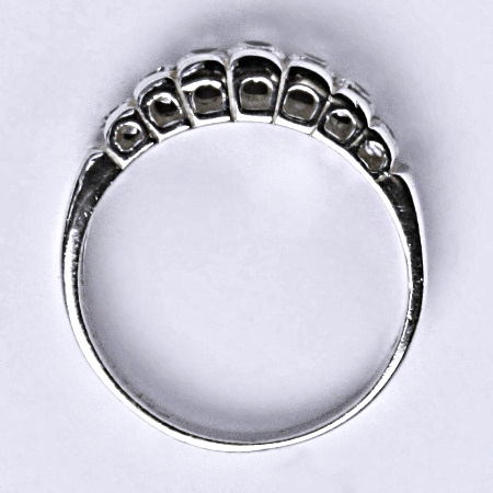 Stříbrný prsten, čiré zirkony - T 1129