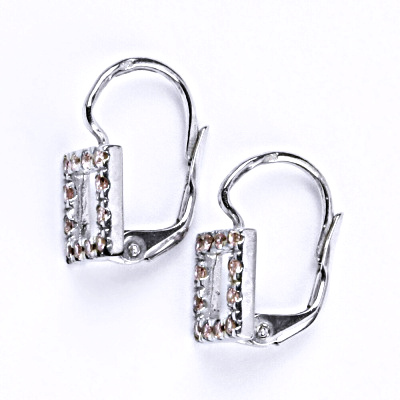 Stříbrné náušnice s růžovými zirkony,náušnice ze stříbra, NK 1403