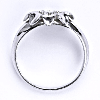 Stříbrný prsten s čirým zirkonem,kytička, T 1389 A
