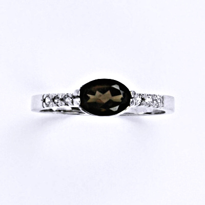 stříbrný prsten s přírodní záhnědou,prsten VR 237