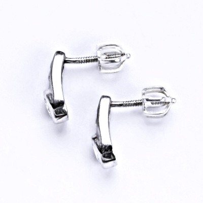 Stříbrné náušnice na šroubek s čirým zirkonem NŠ 1160