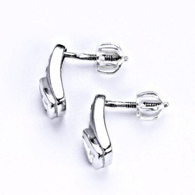 Stříbrné náušnice na šroubek s čirým zirkonem NŠ 1134