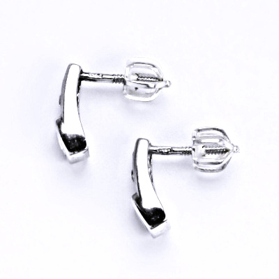 Stříbrné náušnice na šroubek s čirým zirkonem NŠ 1159