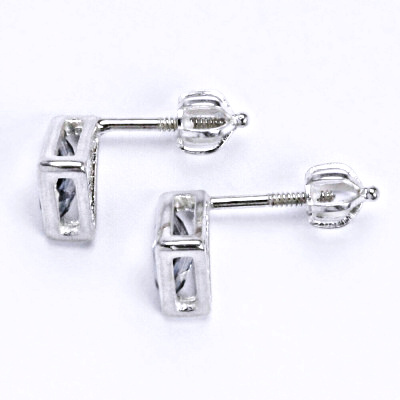 Stříbrné náušnice na šroubek s akvamarínem NŠ 1038 A