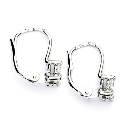 Zlaté náušnice, bílé zlato, náušnice s čirými zirkony, VE 135