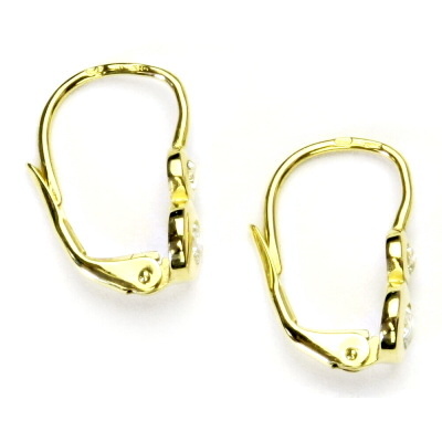 Zlaté náušnice, žluté zlato, čiré zirkony, náušnice ze zlata, NK 1122