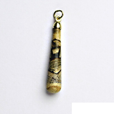 Zlatý přívěsek, žluté i bílé zlato, přírodní jaspis oblázkový - P 41