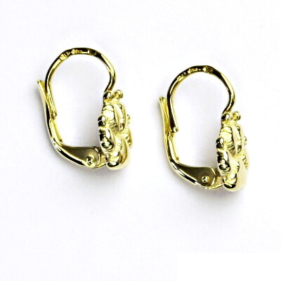 Zlaté náušnice, psí tlapky, žluté zlato - NK 1333