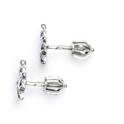 Zlaté náušnice, bílé zlato, psí tlapky, náušnice na šroubek, NŠ 1333