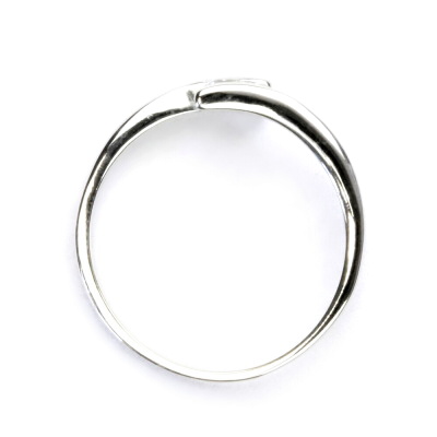 Zlatý prsten, bílé zlato, zásnubní prstýnek se zirkonem, čirý zirkon, VR 310 