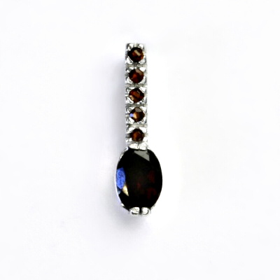 Zlatý přívěsek, bílé i žluté zlato, přírodní granát - VP 23