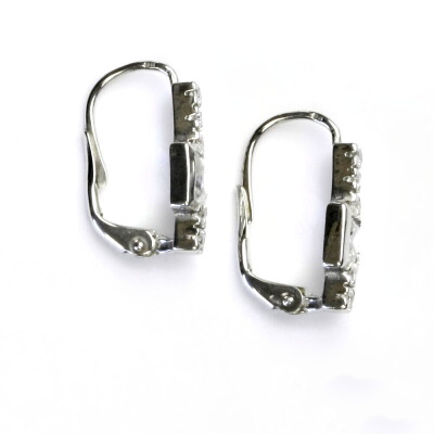 Stříbrné náušnice, čiré zirkony - VE 37