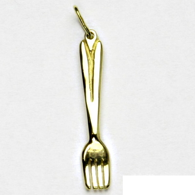Zlatý přívěsek vidlička,  žluté zlato - P 340