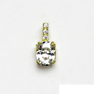 Zlatý přívěsek, žluté i bílé zlato, čiré zirkony - VP 31