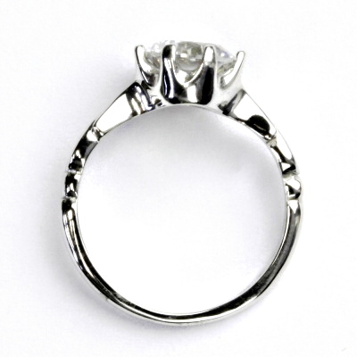 Zlatý prsten, bílé zlato, prstýnek se zirkonem, čirý zirkon, T 1261