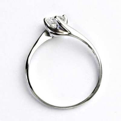 Zlatý prsten s diamantem 0,22 ct, bílé zlato - VR 282