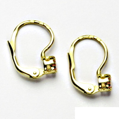 Zlaté náušnice, žluté i bílé zlato, růžový zirkon - VE 141