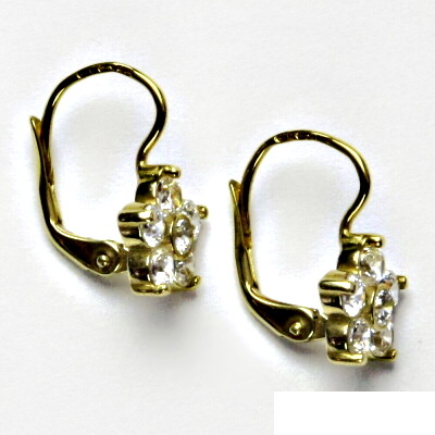 Zlaté náušnice, žluté zlato, náušnice ze zlata, kytičky, NK 1444