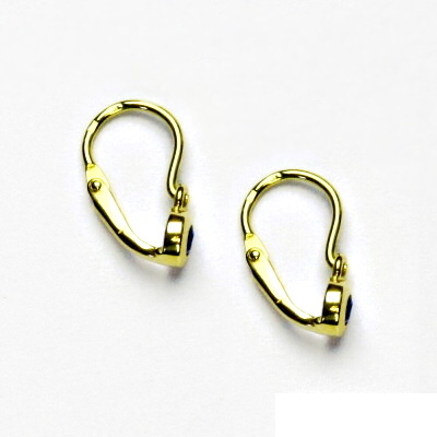 Zlaté náušnice, spinel, žluté zlato, dětské náušnice VE 178