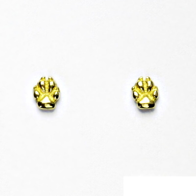 Zlaté náušnice, psí tlapky, náušnice na šroubek, žluté zlato, NŠ 1334