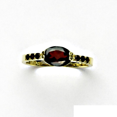 Zlatý prsten, přírodní granáty, prstýnek ze zlata, žluté i bílé zlato, VR 237
