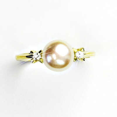 Zlatý prsten, přírodní říční perla růžová , žluté i bílé zlato - T 1207