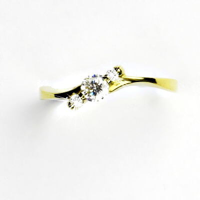 Zlatý prsten, žluté zlato, prstýnek s čirými zirkony, zirkon, VR 218 