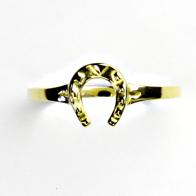 Zlatý prsten, žluté zlato, podkova, prstýnek ve tvaru podkovy, T 11