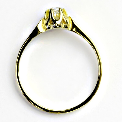 Zlatý prsten, žluté zlato, prstýnek se zirkonem, čirý zirkon, T 1468