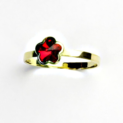 Zlatý prsten, žluté zlato, prstýnek se Swarovski krystalem, siam, T 1297