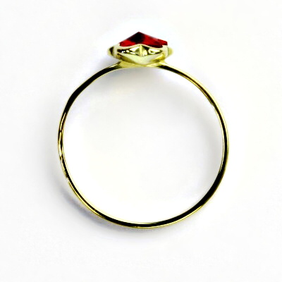 Zlatý prsten, žluté zlato, prstýnek se Swarovski krystalem, siam, T 1297